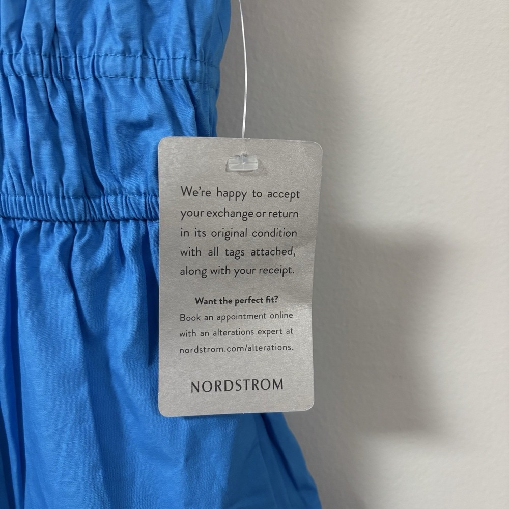 NIA Nordstrom Mini Dress Salt Cotton Mini Sundress Blue Women's Size Medium - Picture 10 of 10